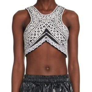 Dries Van Noten Cora Embroidered Crop Top